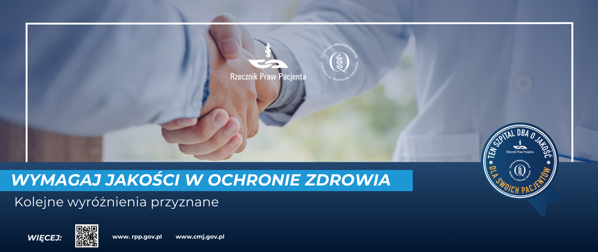 Grafika przedstawia dwie witające się dłonie oraz logotypy. 