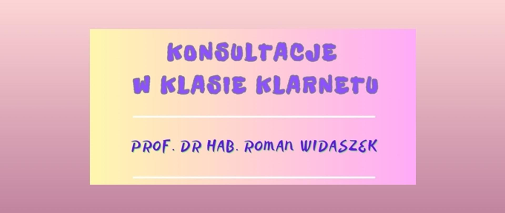 PLAKAT KONSULTACJE W KLASIE KLARNETU