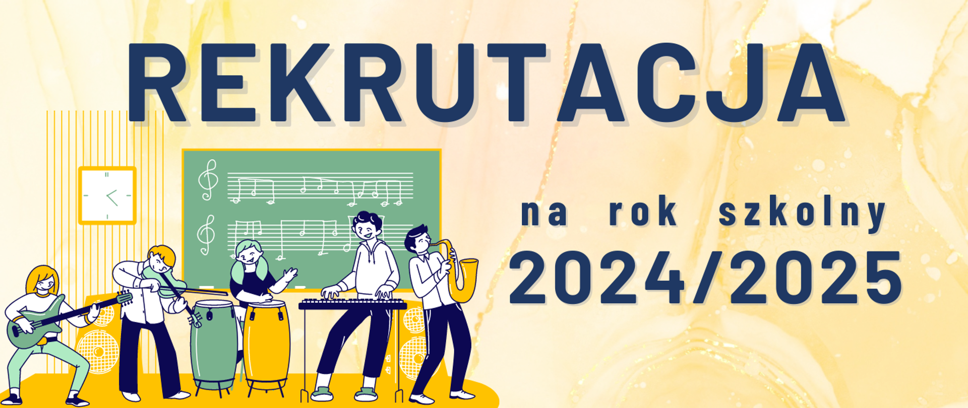 Baner z napisem "Rekrutacja na rok szkolny 2023/2024."