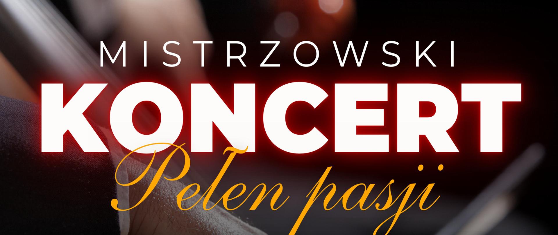 Zdjęcie przedstawia zaproszenie na koncert utworów kontrabasowych oraz fortepianowych, który odbędzie się 11 lutego o godzinie 17:00. Napisy są koloru biało-żółtego, w tle widnieje ręka kontrabasisty grającego na instrumencie. W dolnej części plakatu są zdjęcia sylwetek nauczycieli akademickich. 