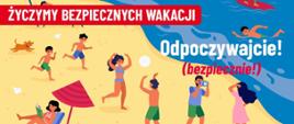 Ulotka bezpieczne wakacje -życzenia 