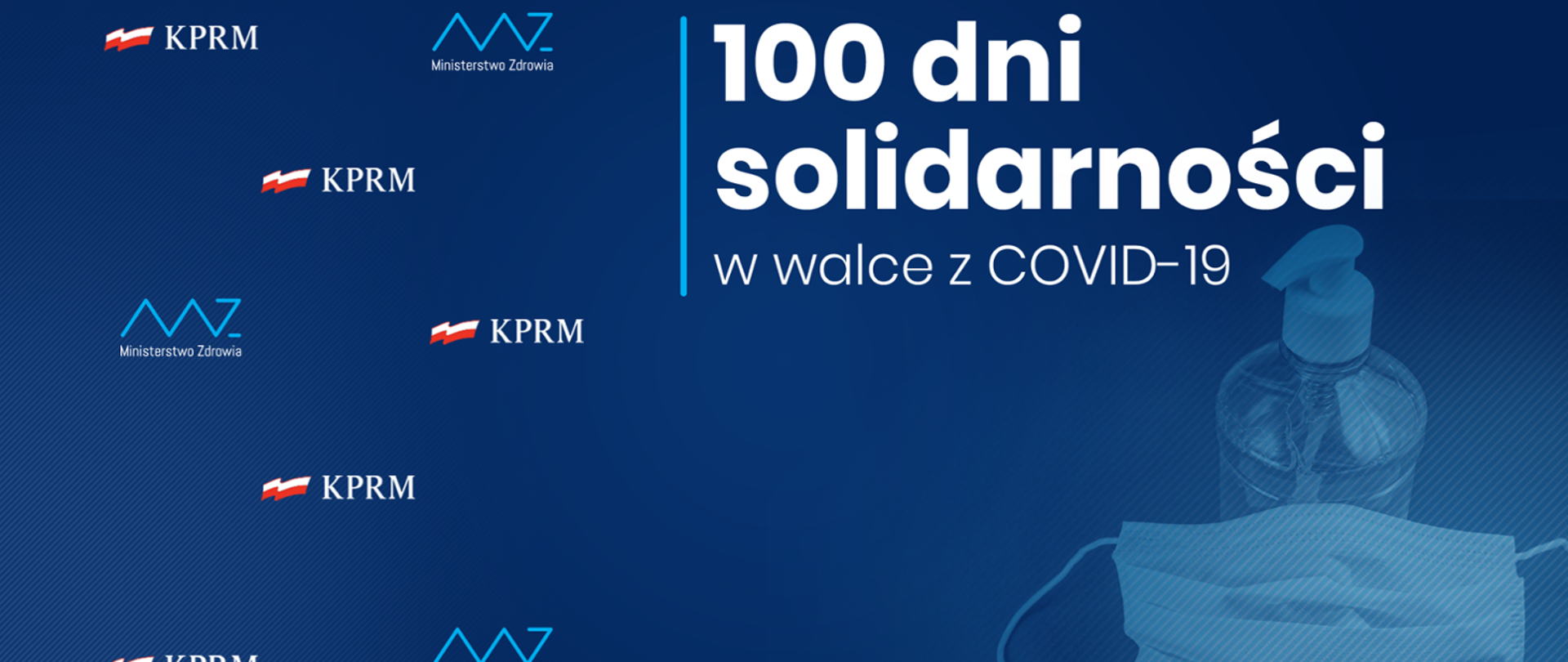 Grafika z napisem: 100 dni solidarności w walce z COVID - 19