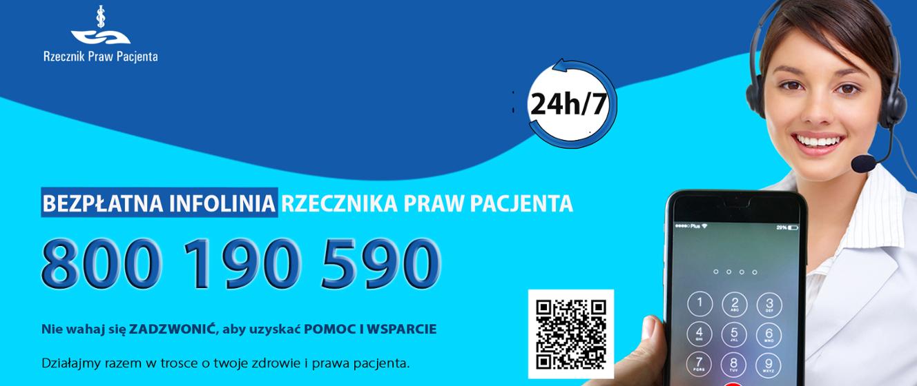 Rzecznik Praw Pacjenta wydłuża czas pracy infolinii 800 190 590 dla