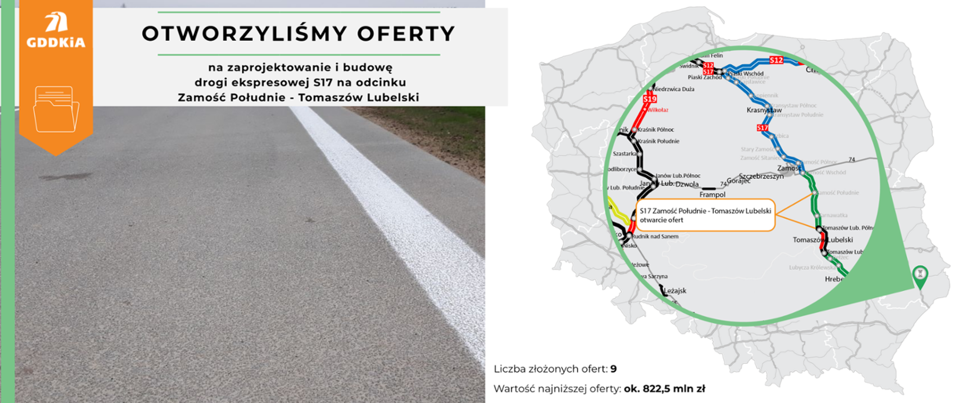 Infografika S17 otwarcie ofert Zamość Południe - Tomaszów Lubelski