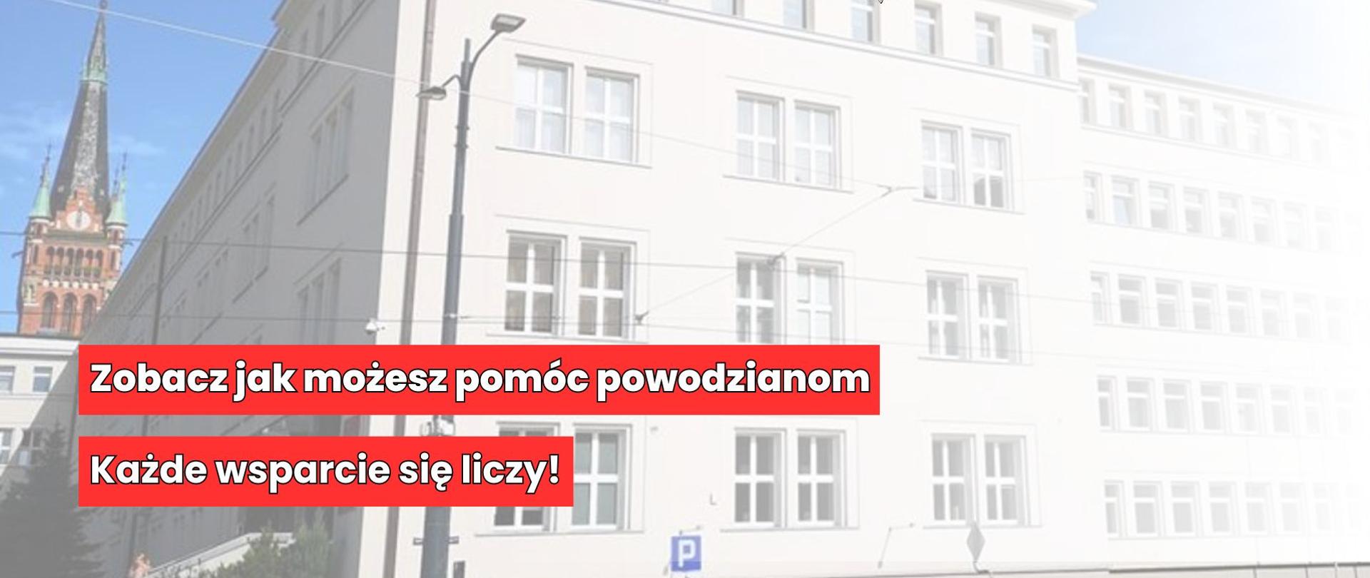 Grafika informacyjna dotycząca pomocy powodzianom