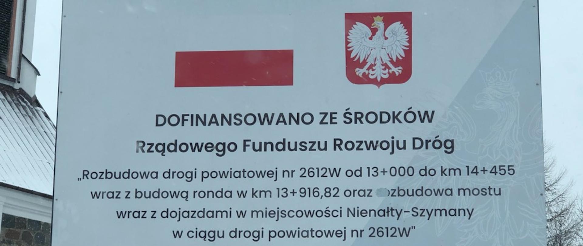 Uroczyste otwarcie przebudowanego odcinka drogi powiatowej nr 2612W Zaręby Kościelne – Nienałty-Szymany