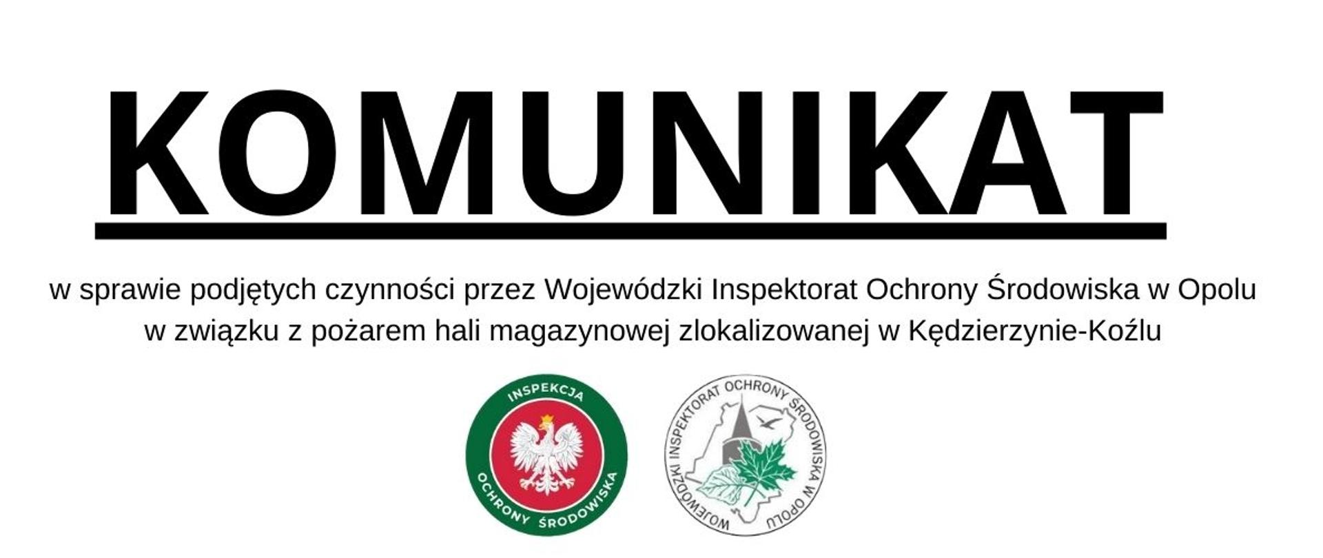 Komunikat w sprawie pożaru hali magazynowej w Kędzierzynie-Koźlu
