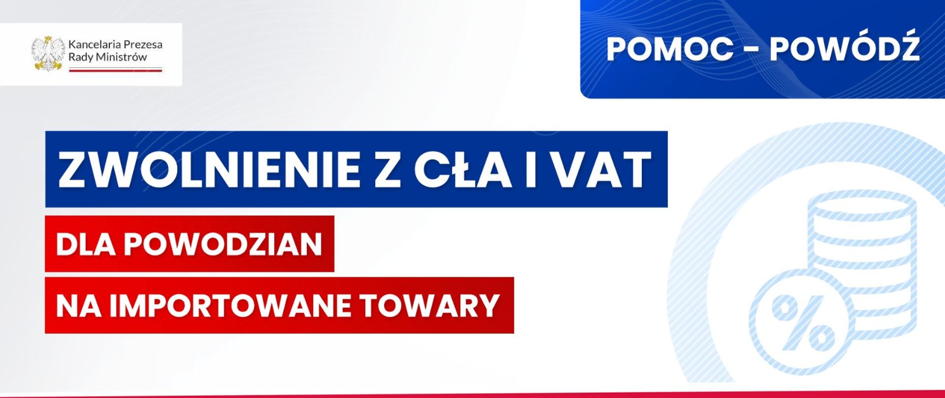 zwolnienie z cła i vat dla powodzian na importowane towary