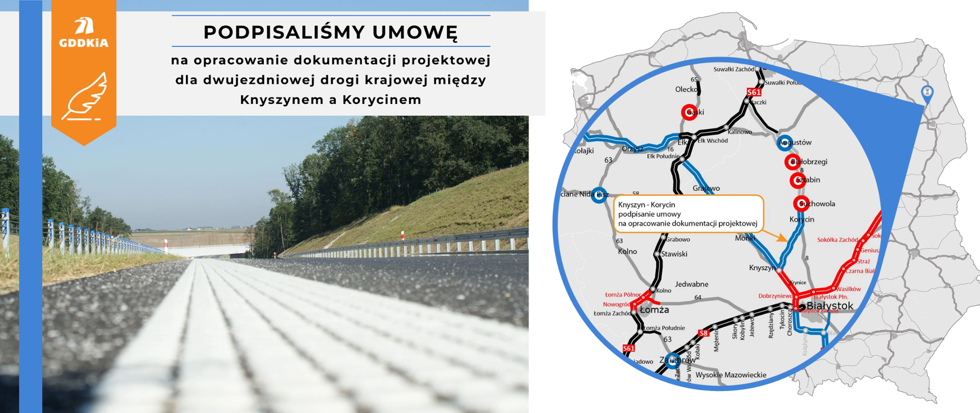 Infografika - podpisanie umowy na opracowanie dokumentacji projektowej dla Knyszyn-Krynice