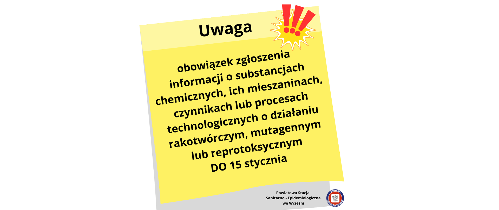 Uwaga - obowiązek zgłoszenia informacji o substancjach chemicznych, ich mieszaninach, czynnikach lub procesach technologicznych o działaniu rakotwórczym, mutagennym lub reprotoksycznym