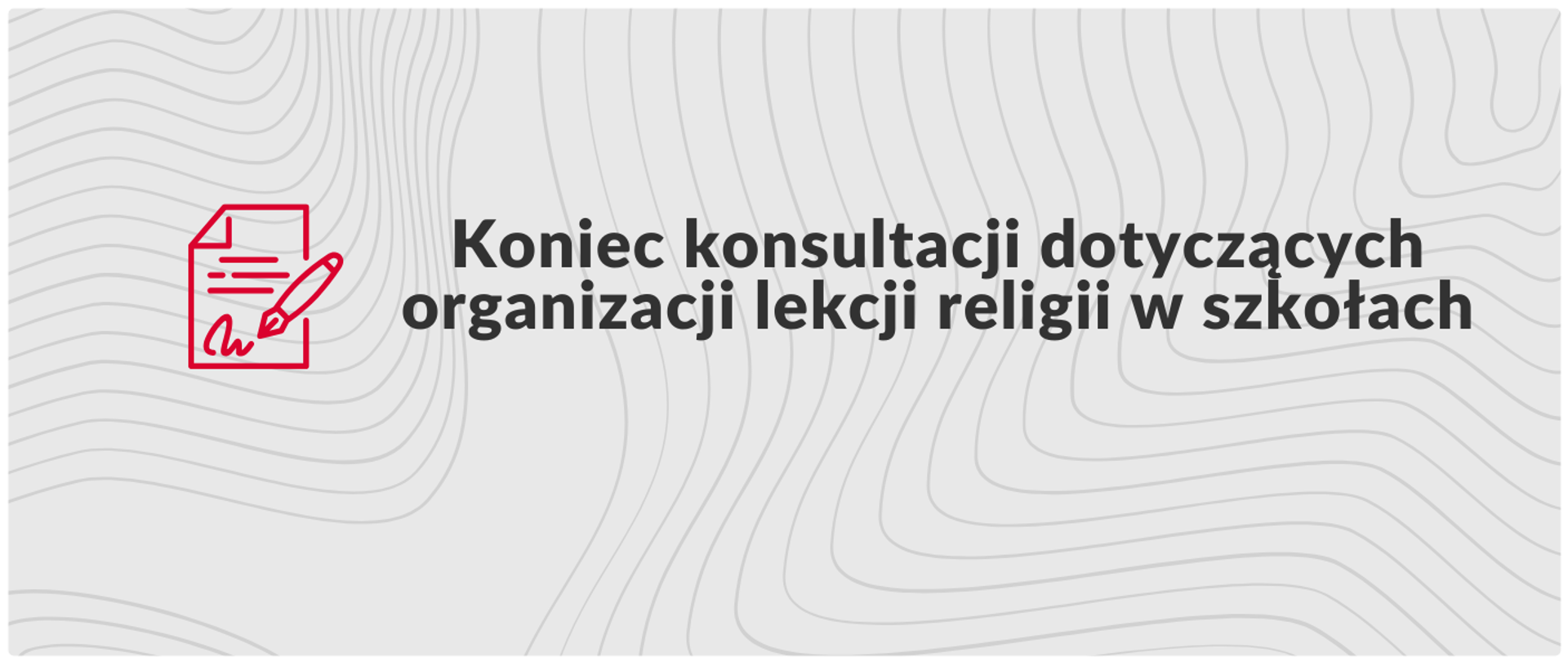 Koniec konsultacji dotyczących organizacji lekcji religii w szkołach grafika do artykułu na stronie na szarym tle czarne napisy