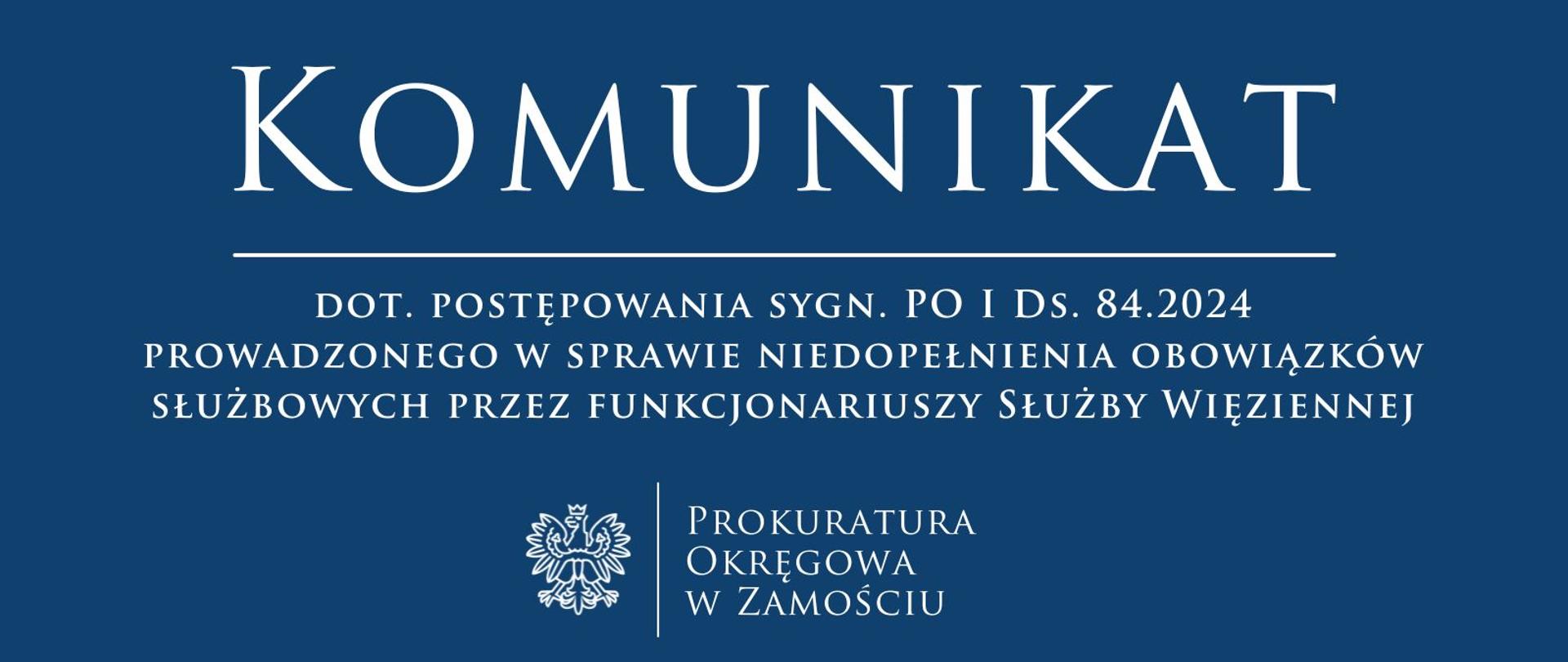 Komunikat w sprawie funkcjonariuszy SW