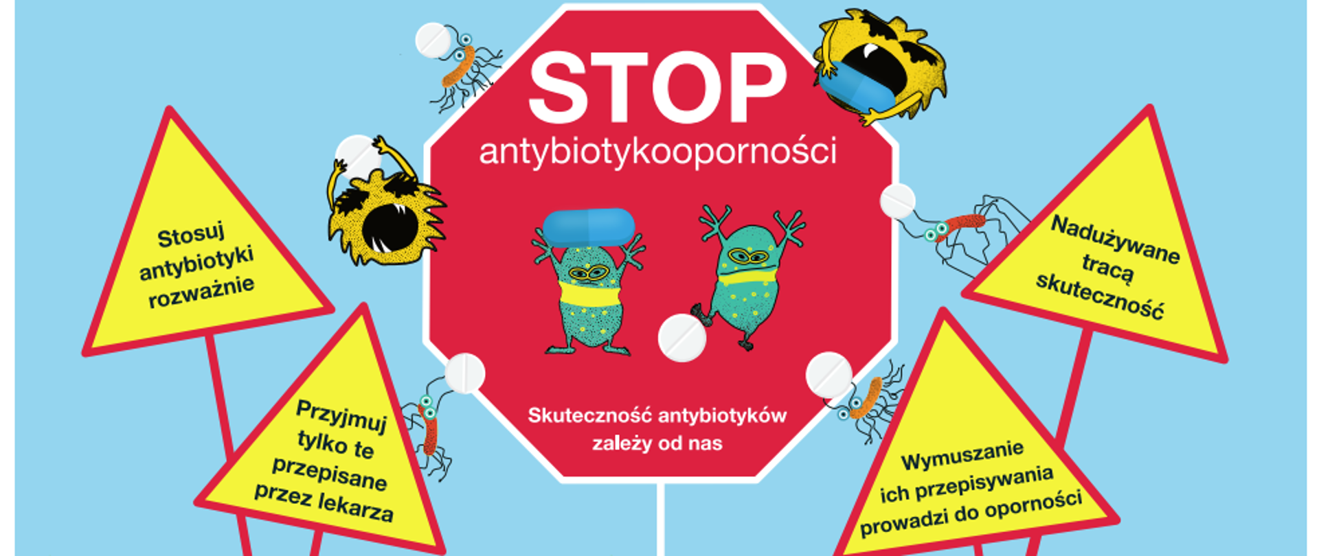 Plakat STOP antybiotykooporności