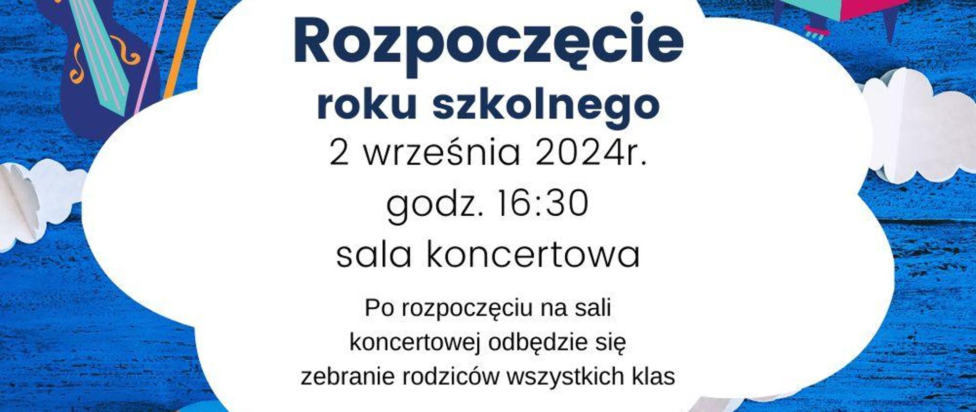 Plakat z informacją o rozpoczęciu roku