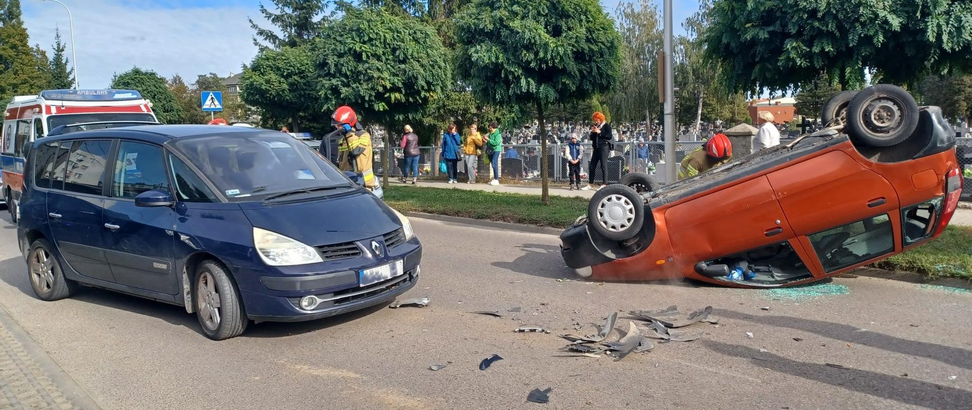 Wypadek 2 samochodów osobowych na ul. Nidzickiej w Działdowie