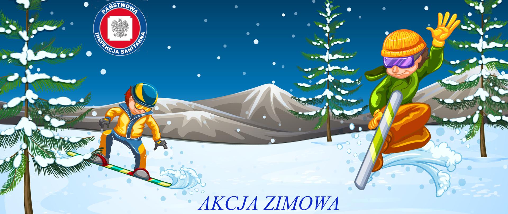 Background scene with athletes doing winter sports illustration