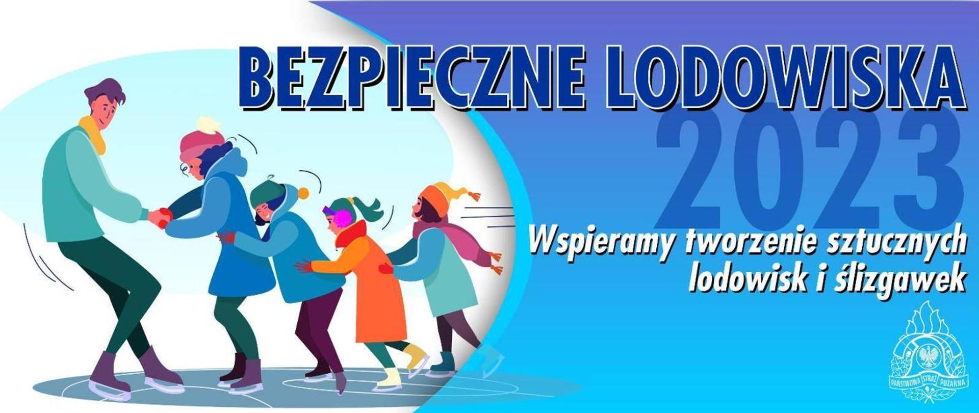 Zdjęcie przedstawia plakat bezpieczne lodowiska