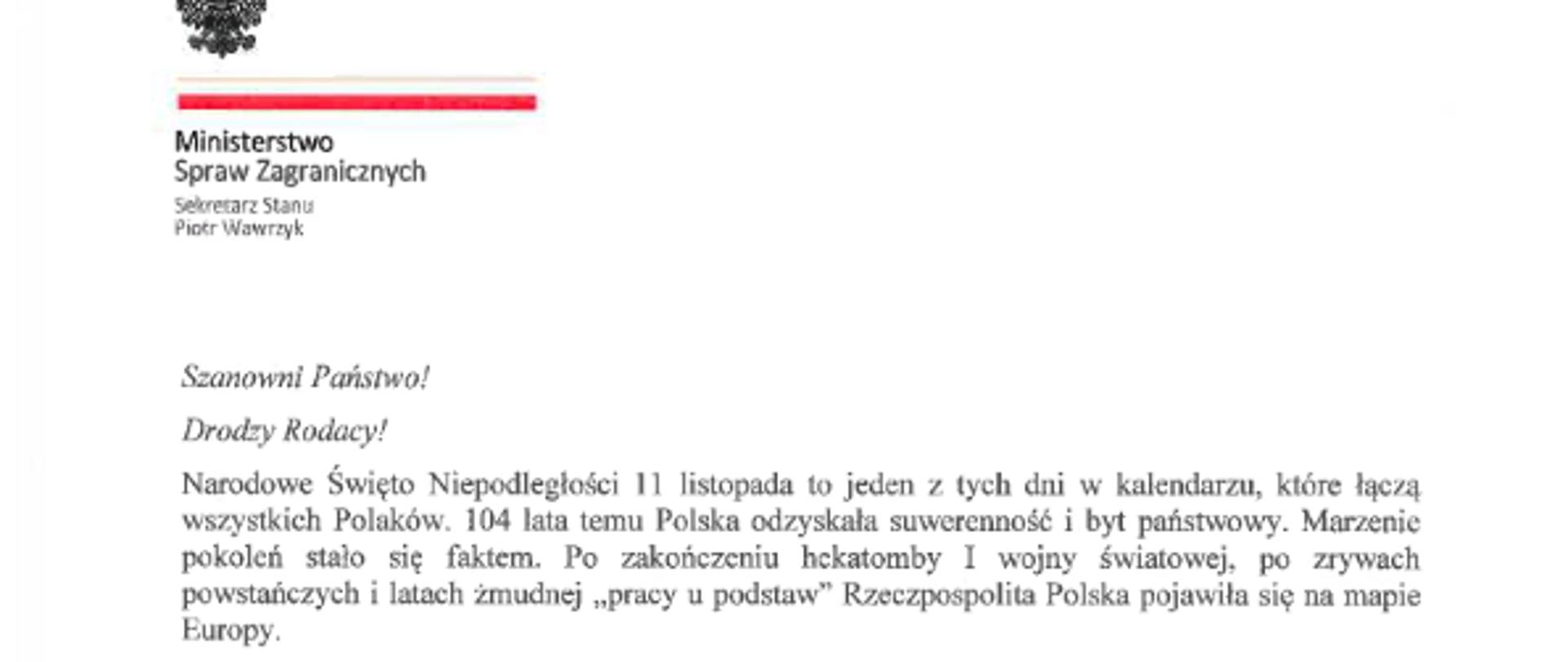 11112022_List_Min_Piotra_Wawrzyka_do_Polonii_z_okazji_Święta_Niepodległosci1