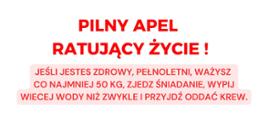 Czerwony napis na białym tle