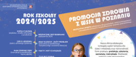 Oferta edukacyjna WSSE w Poznaniu - baner ze zdjęciami dzieci szkolnych, tematy zajęć