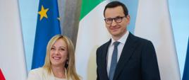 Prime Minister Mateusz Morawiecki during a meeting with Italian Prime Minister Giorgia Meloni.