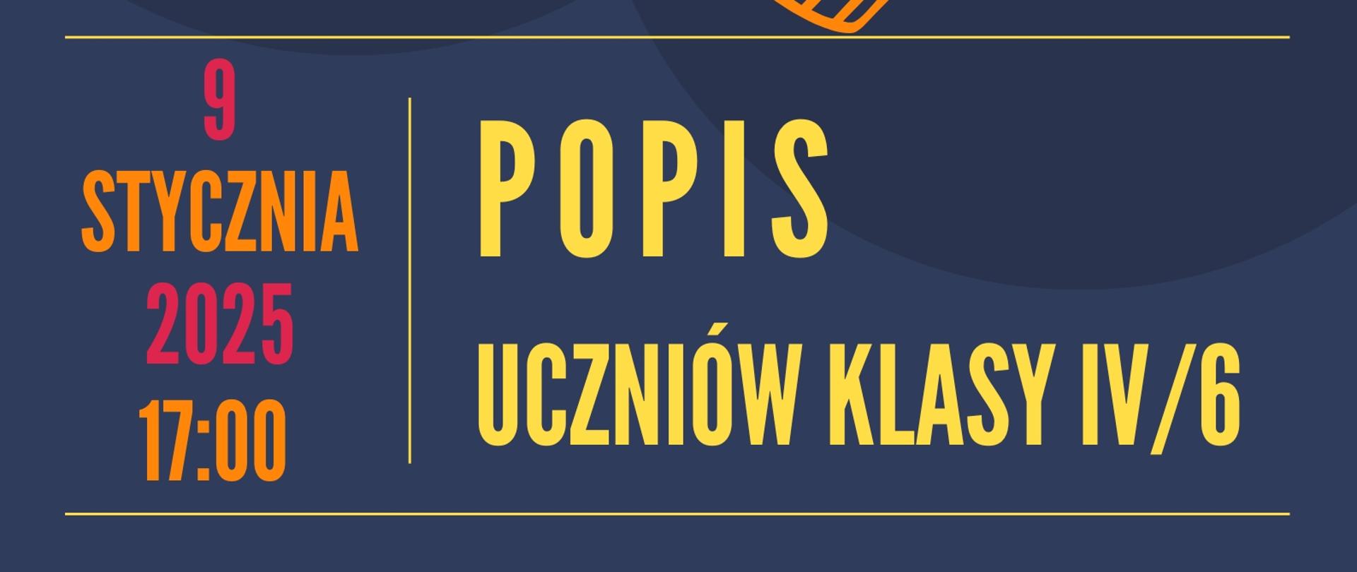 Na granatowym tle znajdują się różnokolorowe ilustracje instrumentów. W dolnej części plakatu znajdują się kolorowe napisy w ciepłych kolorach (żółtym i pomarańczowym) informujące o terminie koncertu. 