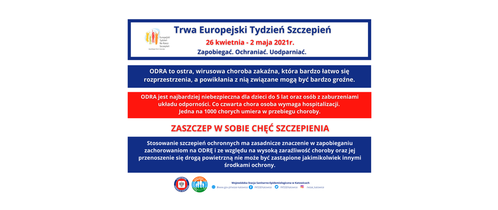 Europejski Tydzień Szczepień 26 kwietnia - 2 maja 2021 r. - panorama