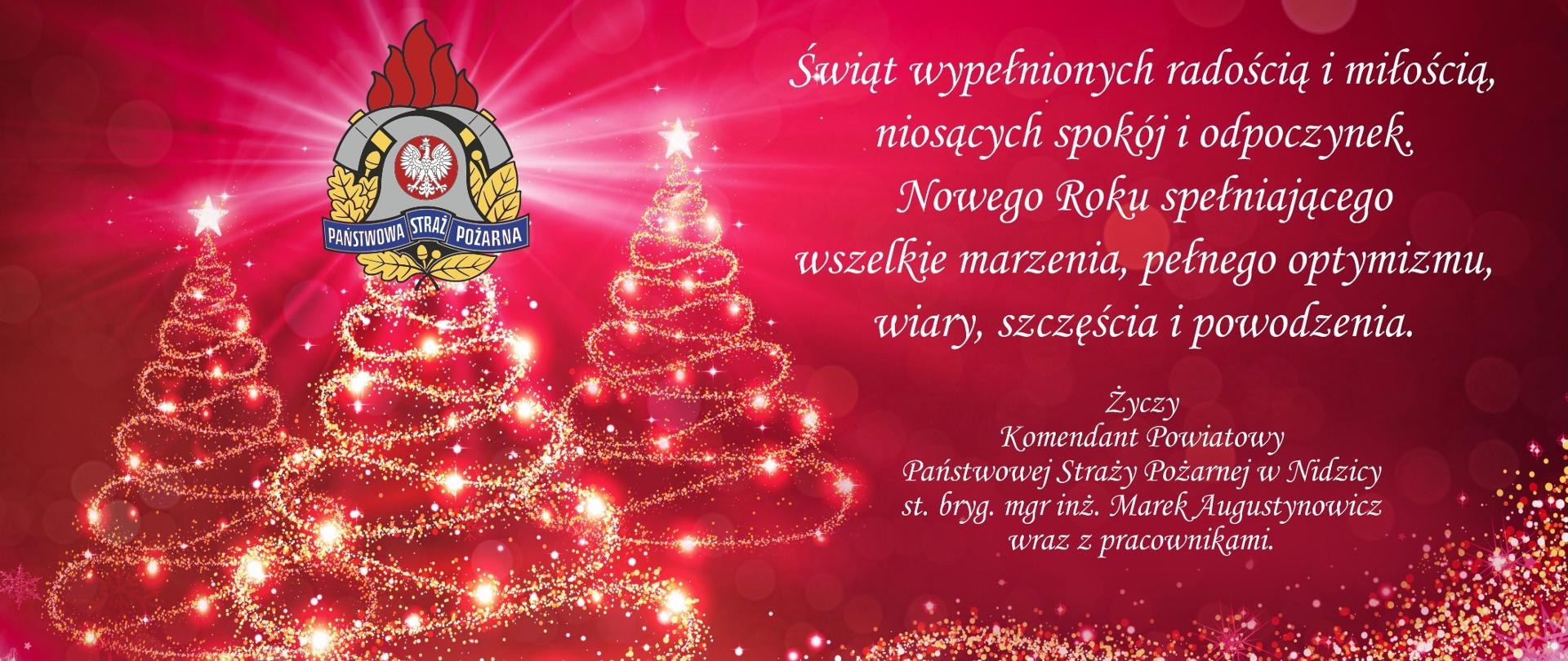 Kartka świąteczna 2023 z życzeniami Komendanta Powiatowego PSP w Nidzicy