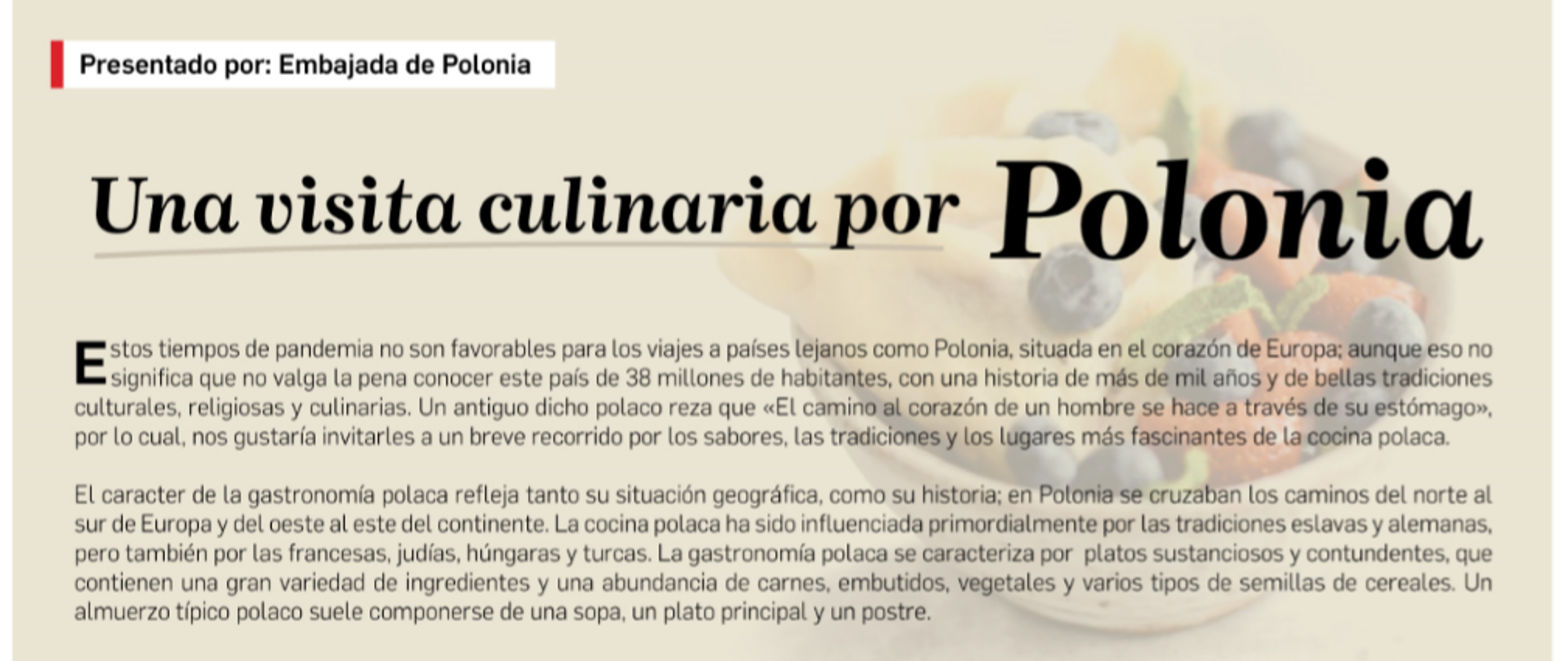 Articulo sobre la cocina polaca