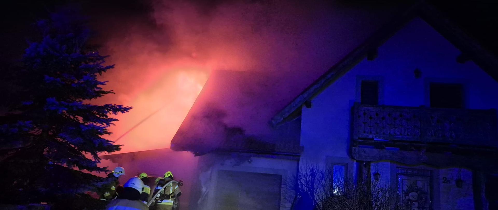 Pożar budynku jednorodzinnego w Drygałach