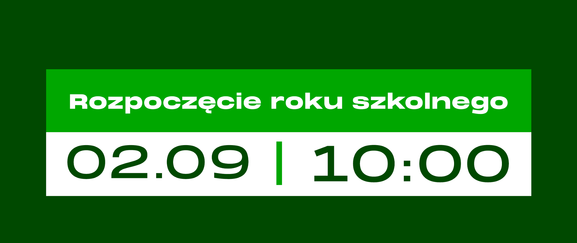 Rozpoczęcie roku szkolnego 2.09 godz: 10:00