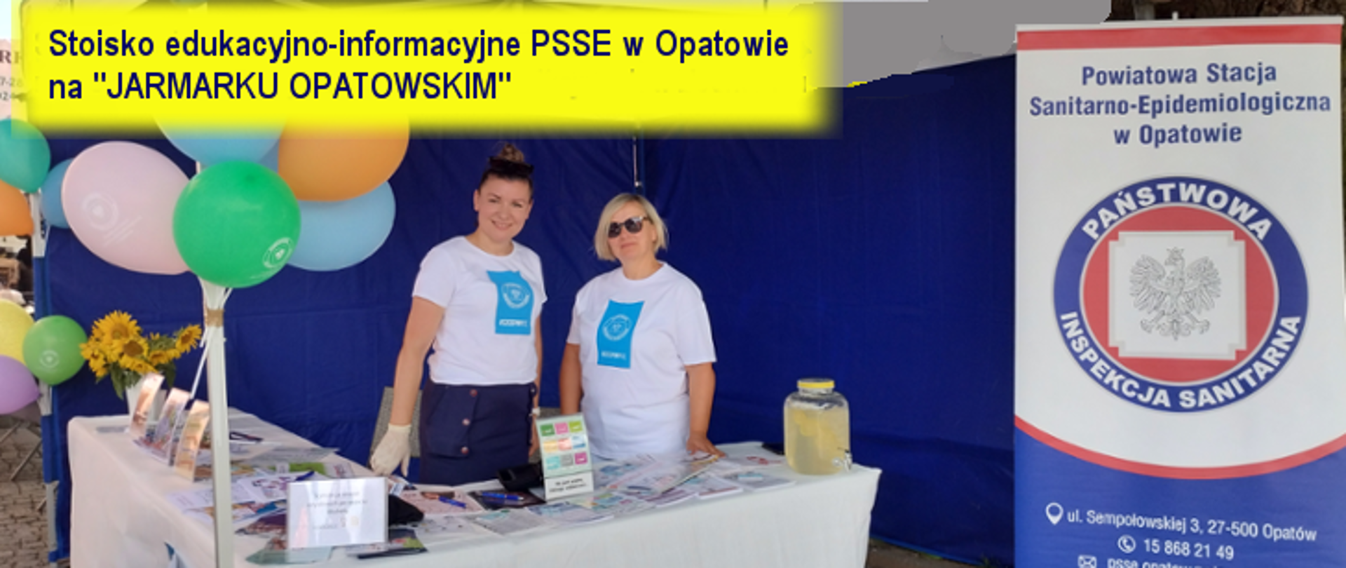 Stoisko edukacyjno-informacyjne PSSE w Opatowie na Świecie Plonów w Iwaniskach