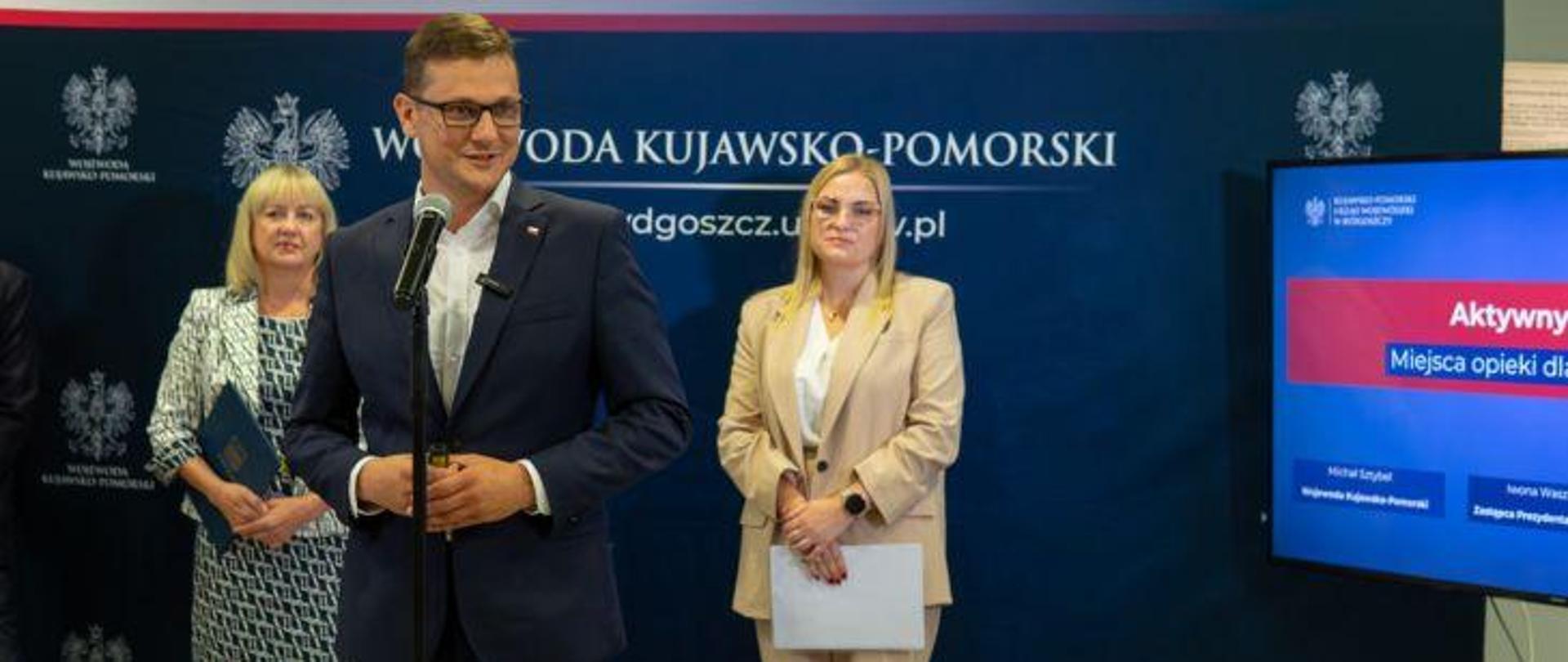 Konferencja prasowa Wojewody i Zastępcy Prezydenta Bydgoszczy Iwony Waszkiewicz