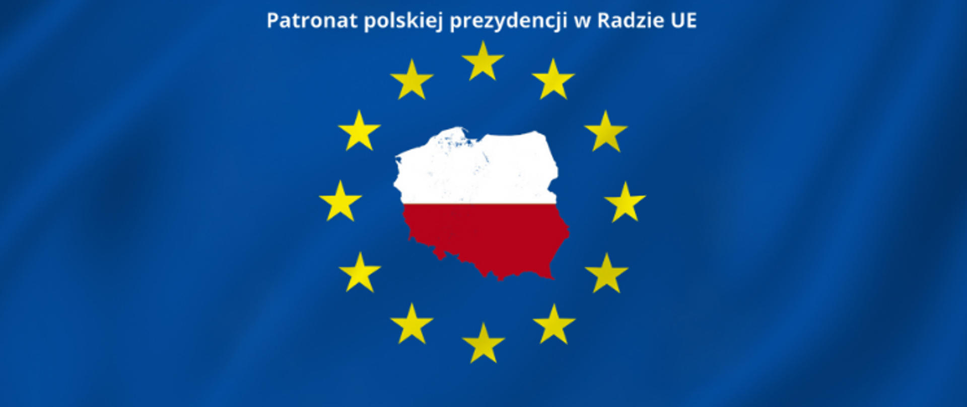 Biało-czerwona mapa Polski wpisana we flagę UE