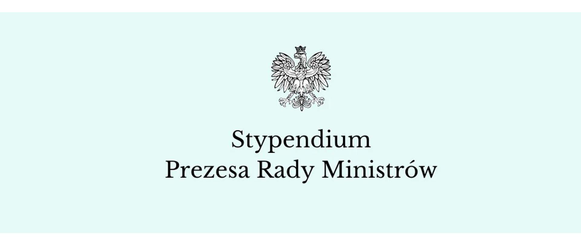 Baner z godłem Polski i napisem Stypendium Prezesa Rady Ministrów