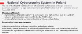 National Cybersecurity System in Poland. NIS Directive