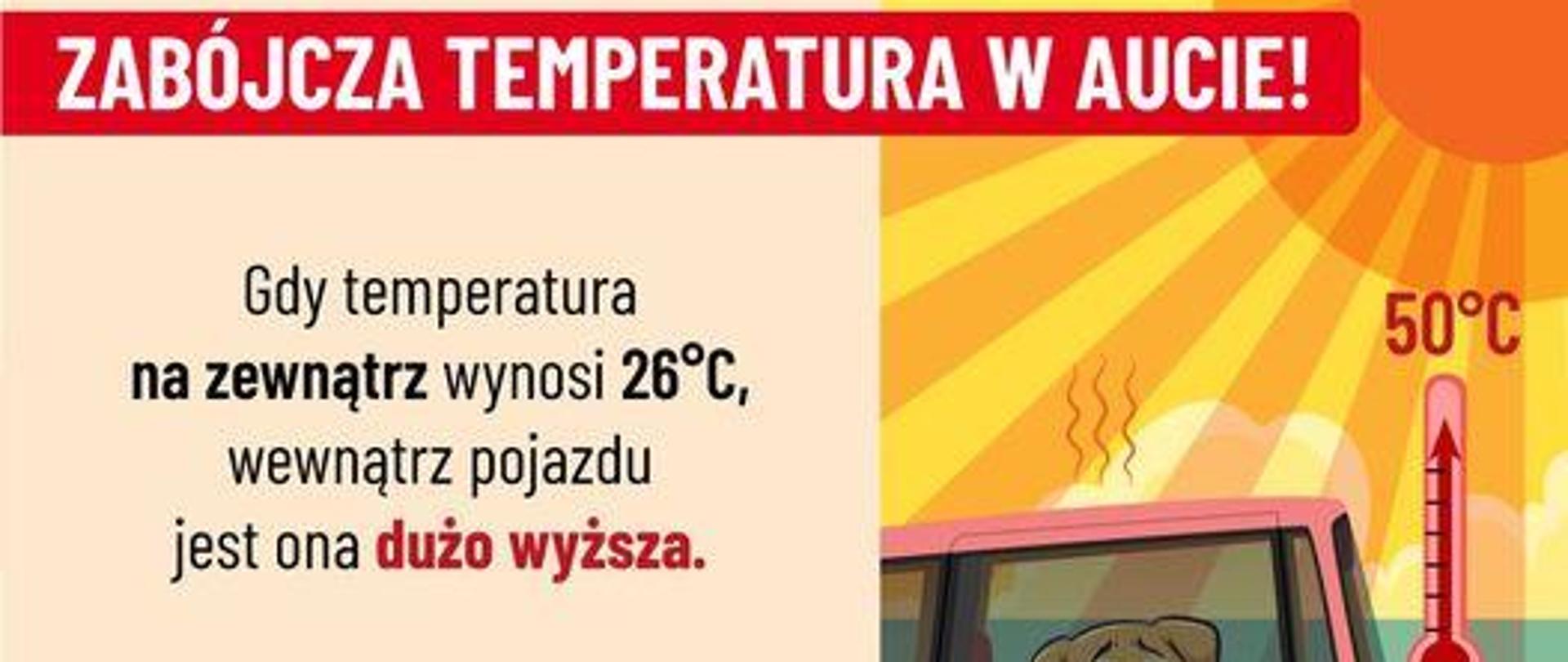 Zdjęcie przedstawia temperaturę w samochodzie w zależności od upływu czasu