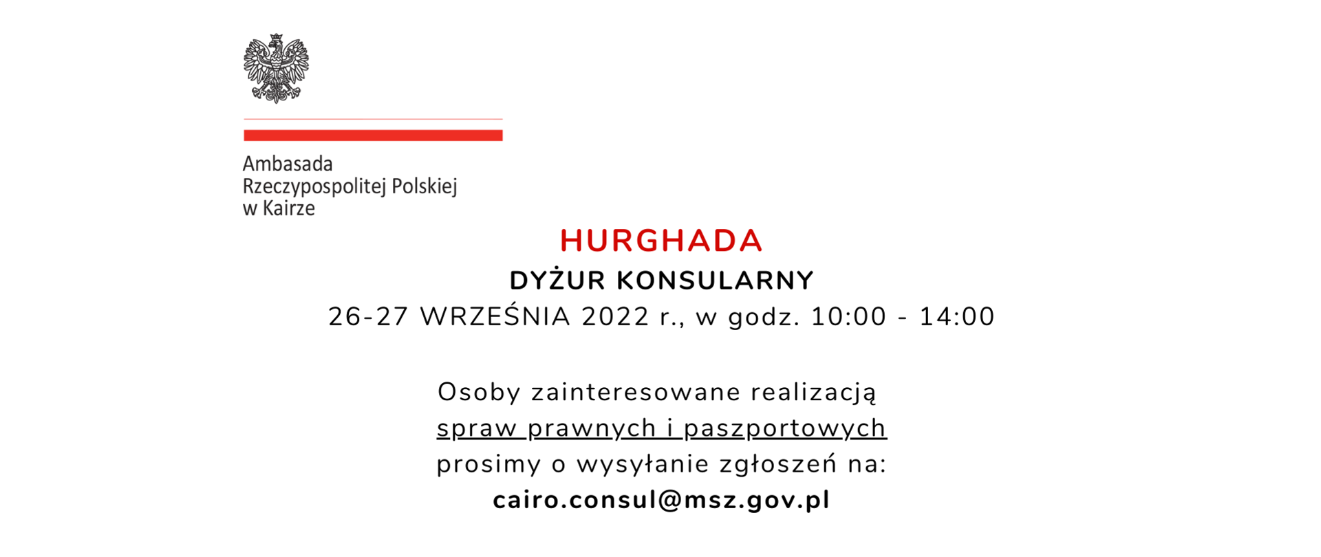 Dyżur konsularny w Hurghadzie