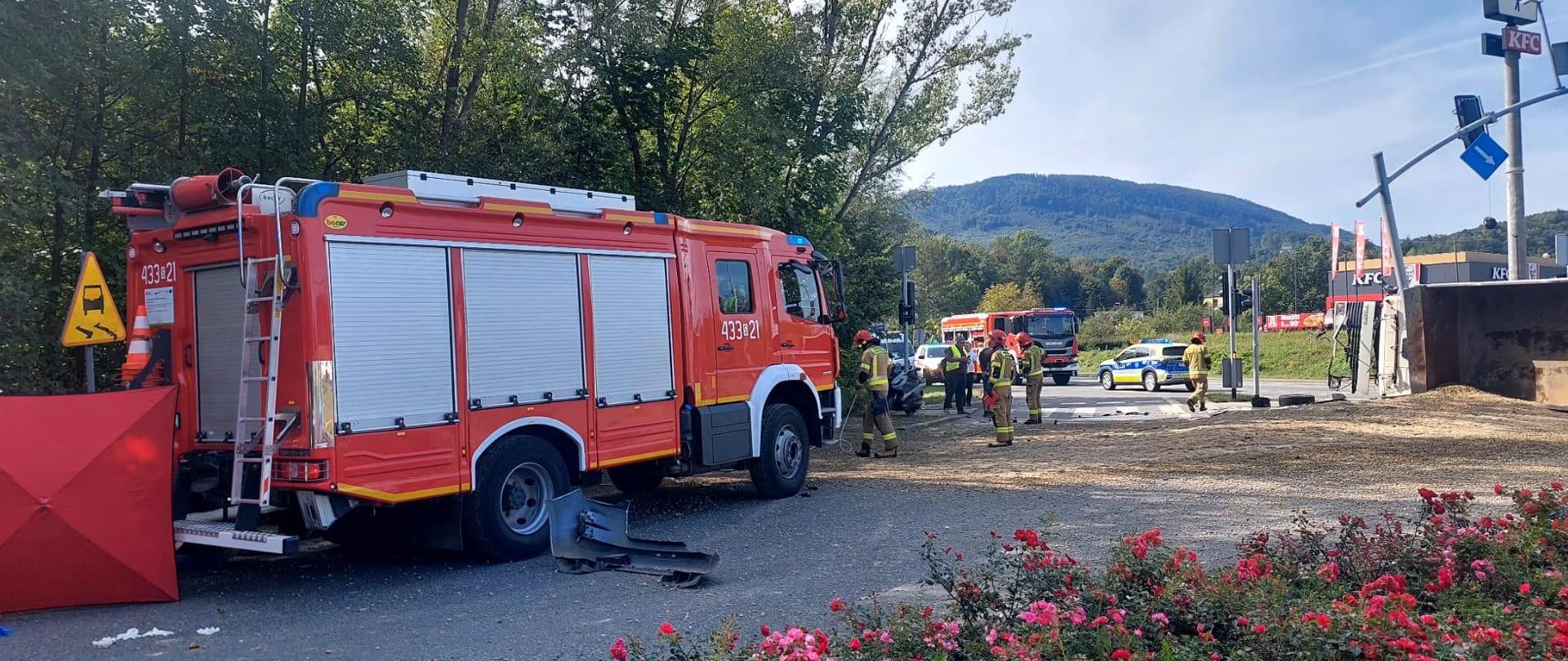 Tragiczny wypadek w Ustroniu na skrzyżowaniu ul. Katowickiej i Cieszyńskiej.