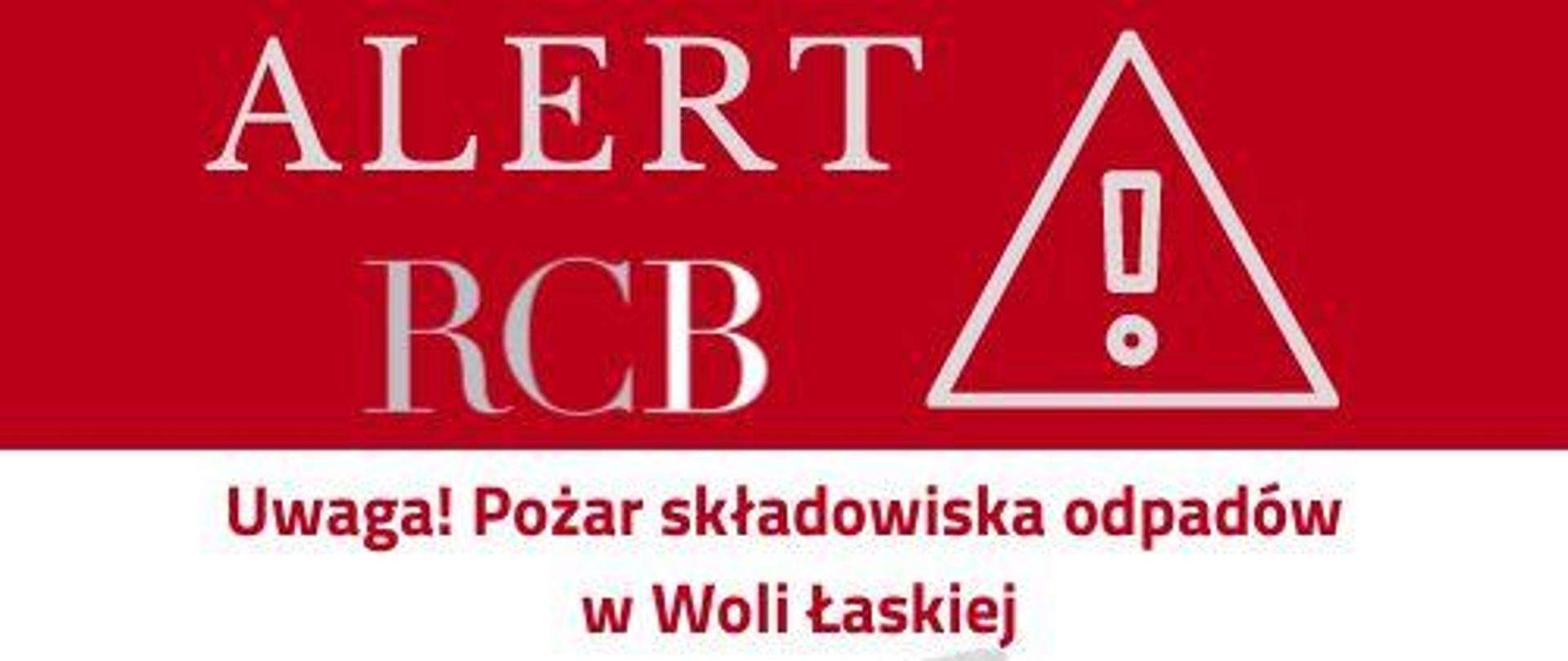 Alert RCB - pożar składowiska odpadów w Woli Łaskiej 