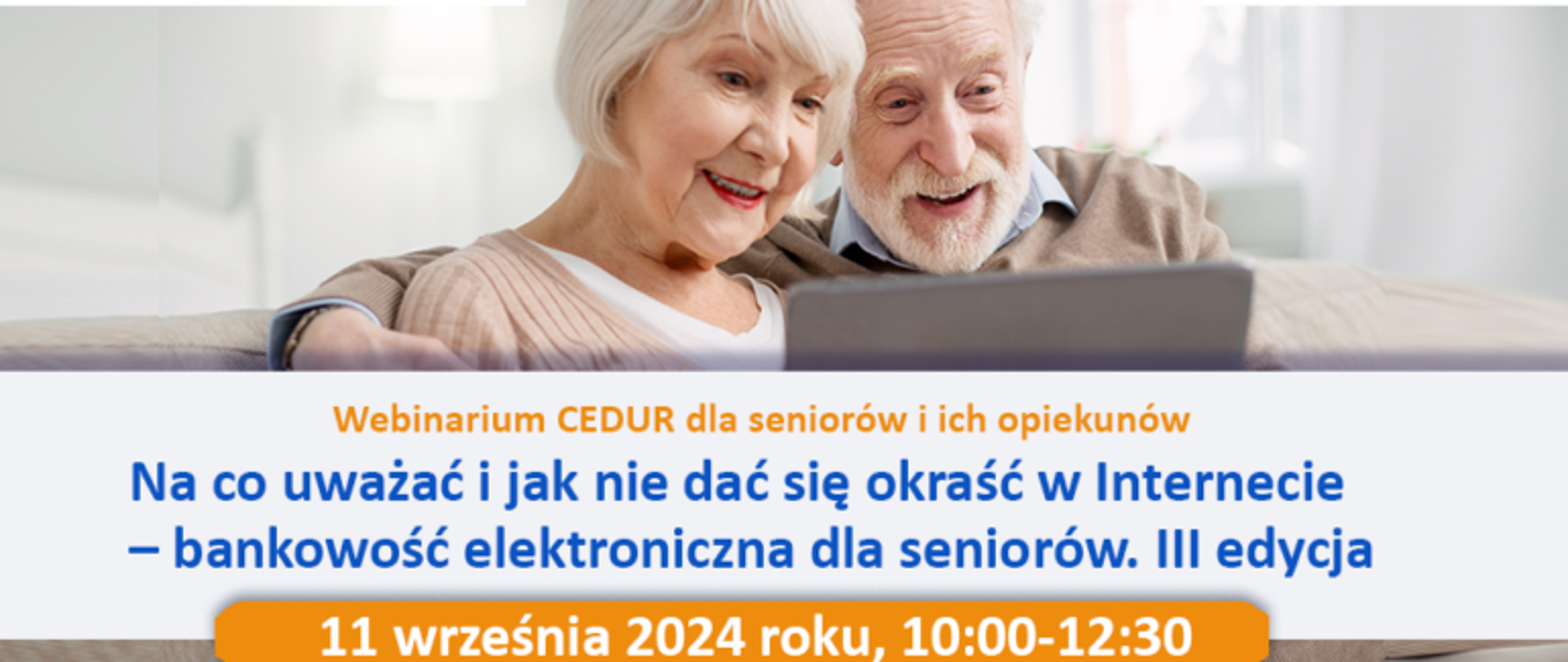 Dwóch seniorów wpatrujących się w ekran laptopa