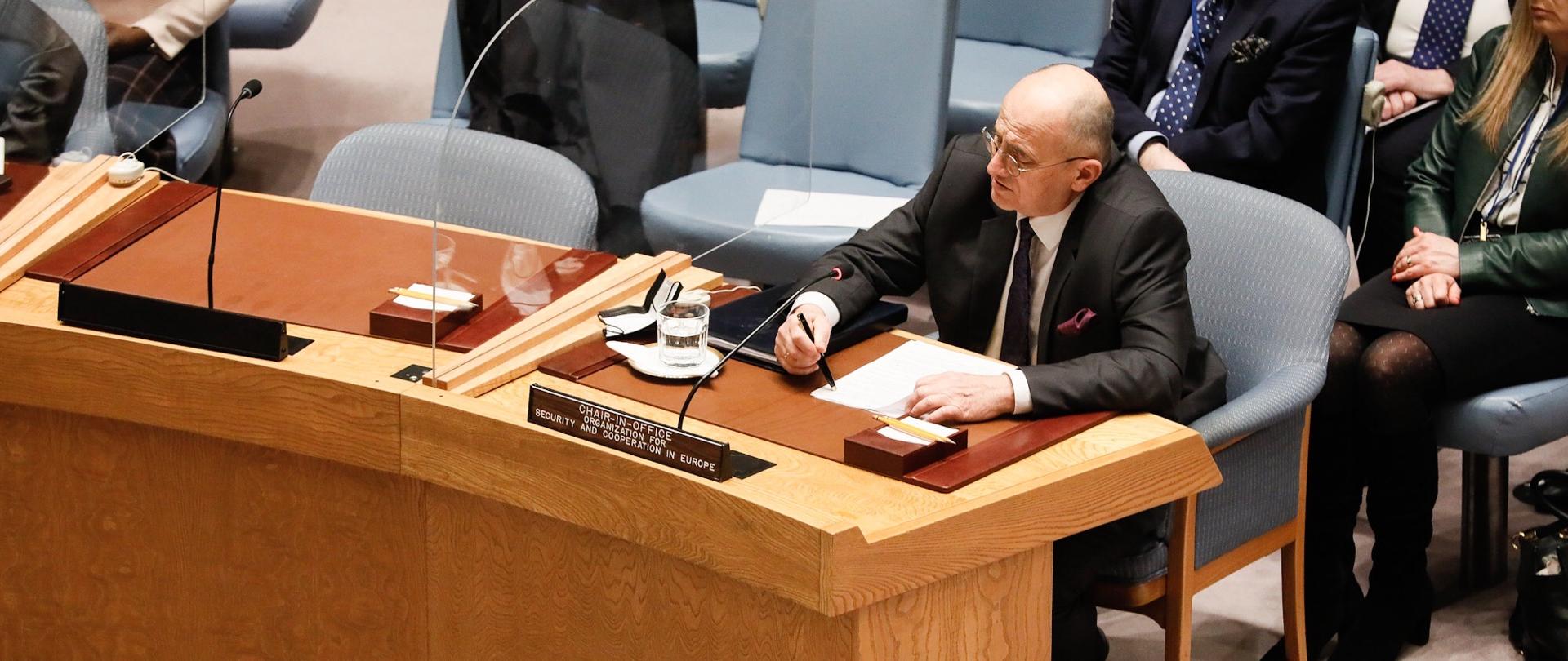 Minister spraw zagranicznych Zbigniew Rau w Radzie Bezpieczeństwa ONZ