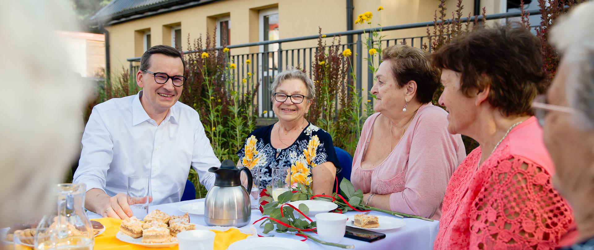 Prime Minister Mateusz Morawiecki in senior house Senior+ in Wola Karczewska.