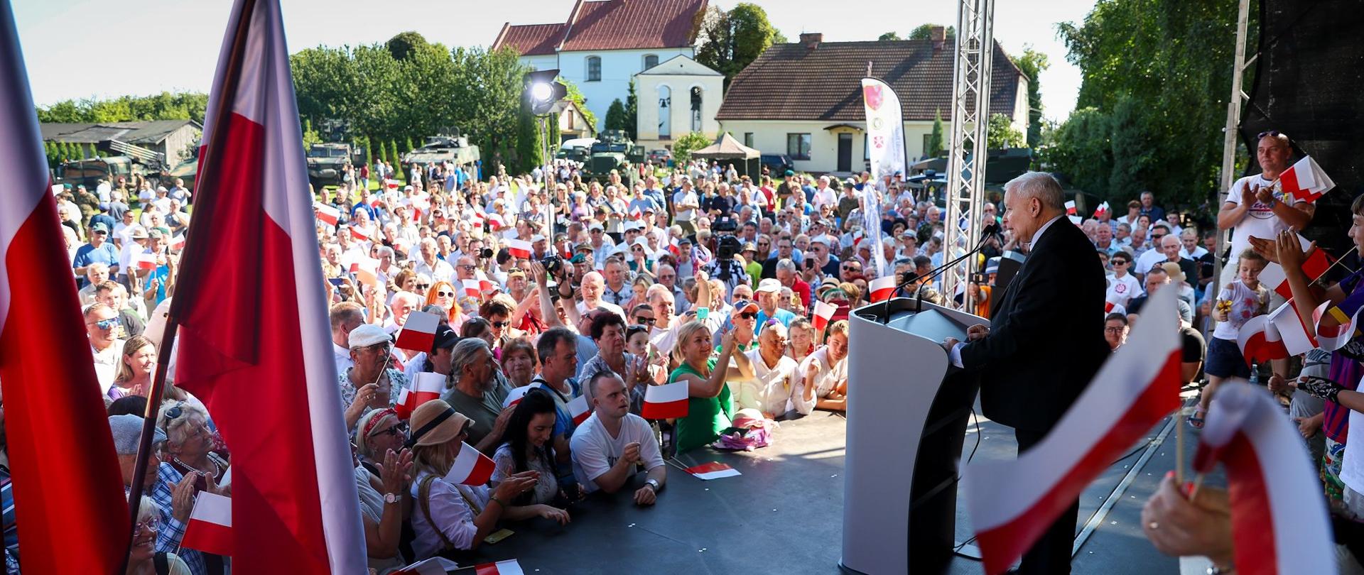 Premier Jarosław Kaczyński w Zawichoście.