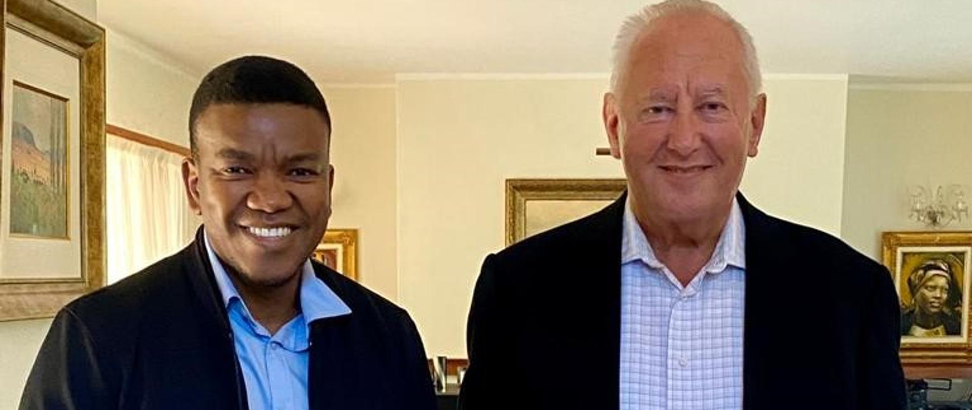 (from the left) Loyiso Bala and Ambassador Andrzej Kanthak
