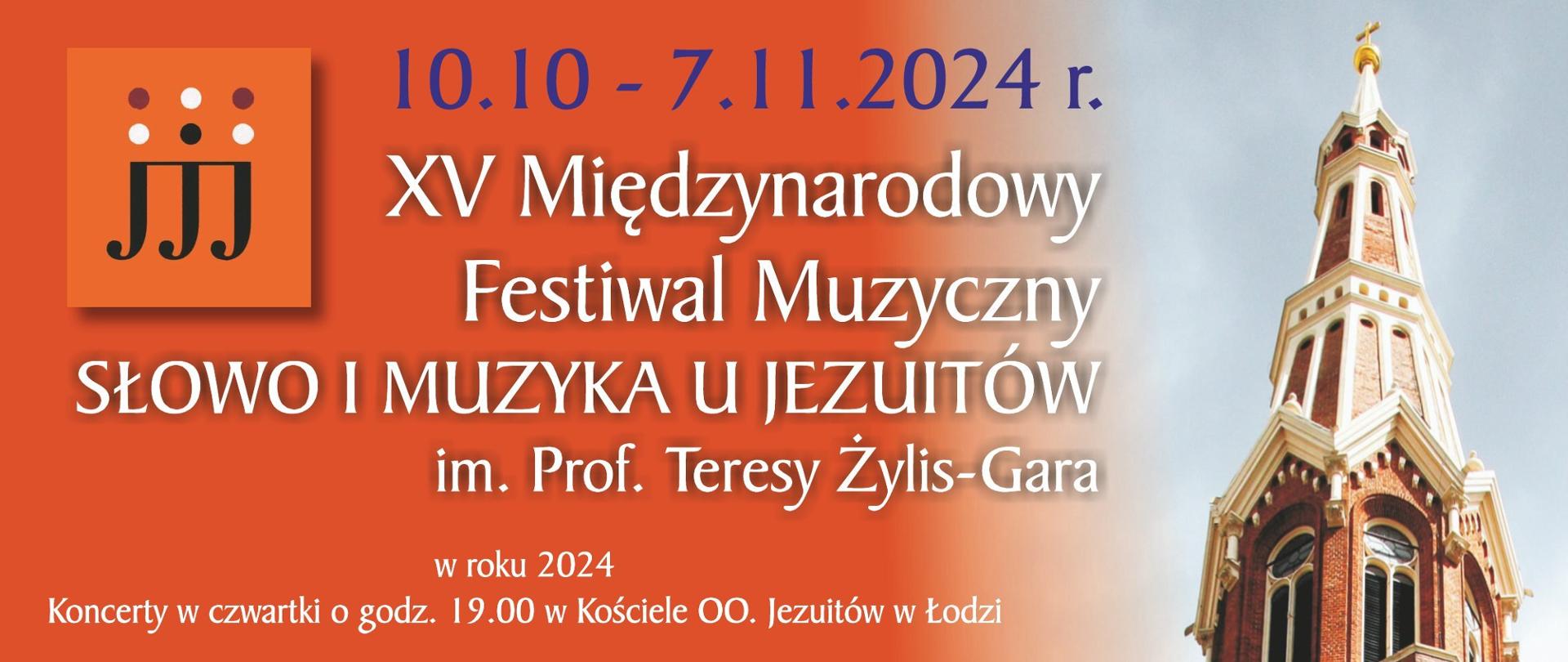 Plakat na czerwonym tle.
