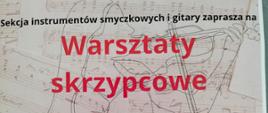 Baner informujący o warsztatach skrzypcowych