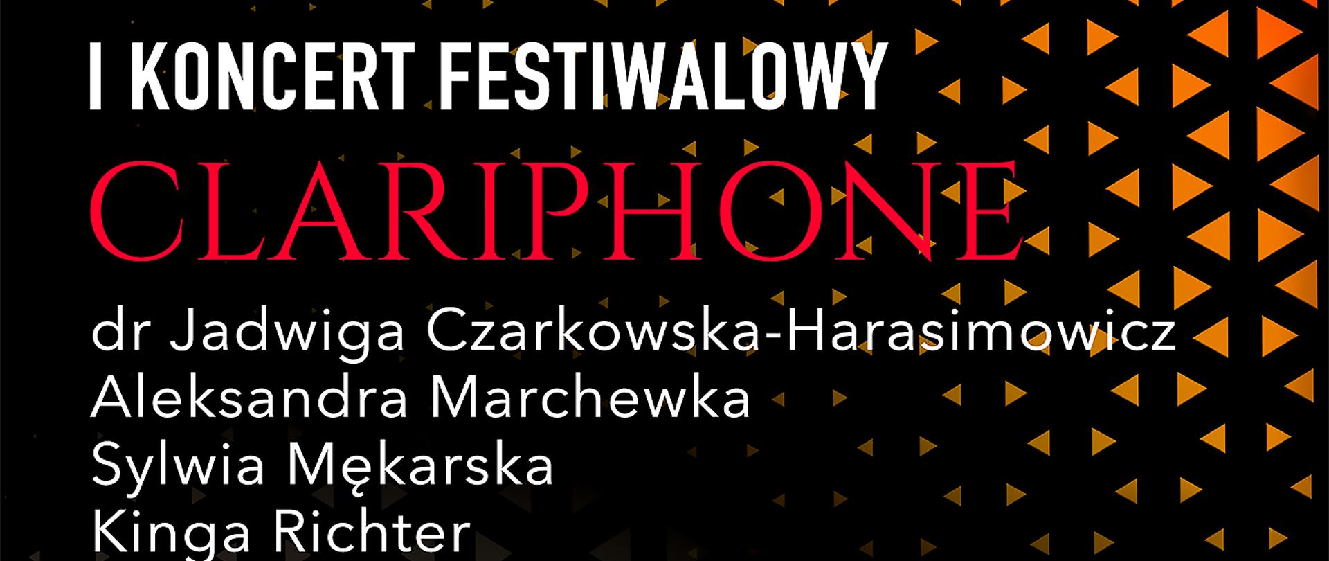 II ŚLĄSKI
FESTIWAL
KLARNETOWY
O ZASIĘGU OGÓLNOPOLSKIM
I KONCERT FESTIWALOWY
CLARIPHONE
dr Jadwiga Czarkowska-Harasimowicz
Aleksandra Marchewka
Sylwia Mękarska
Kinga Richter
4
11.12.2024 godz.19:30
Z miłości do muzyki
Aula im. Bolesława Szabelskiego AKADEMIA MUZYCZNA im. Karola Szymanowskiego w Katowicach
KARŁOWICZ PSM w Katowicach
Województwo Slaskie
Honorowy patronat
Marszałka Województwa Śląskiego Wojciecha Satugi
PARINSYY PROJEKTU
SPONSORZ
Painbow Clarinet
PTTH
PATRONAT MEDALNY:
Patronat Honorowy Prezydenta Miasta Katic
Marcins loupy
Patronat Honorowy
Vandoren
KATOWICE
TVP3
KATOWICE