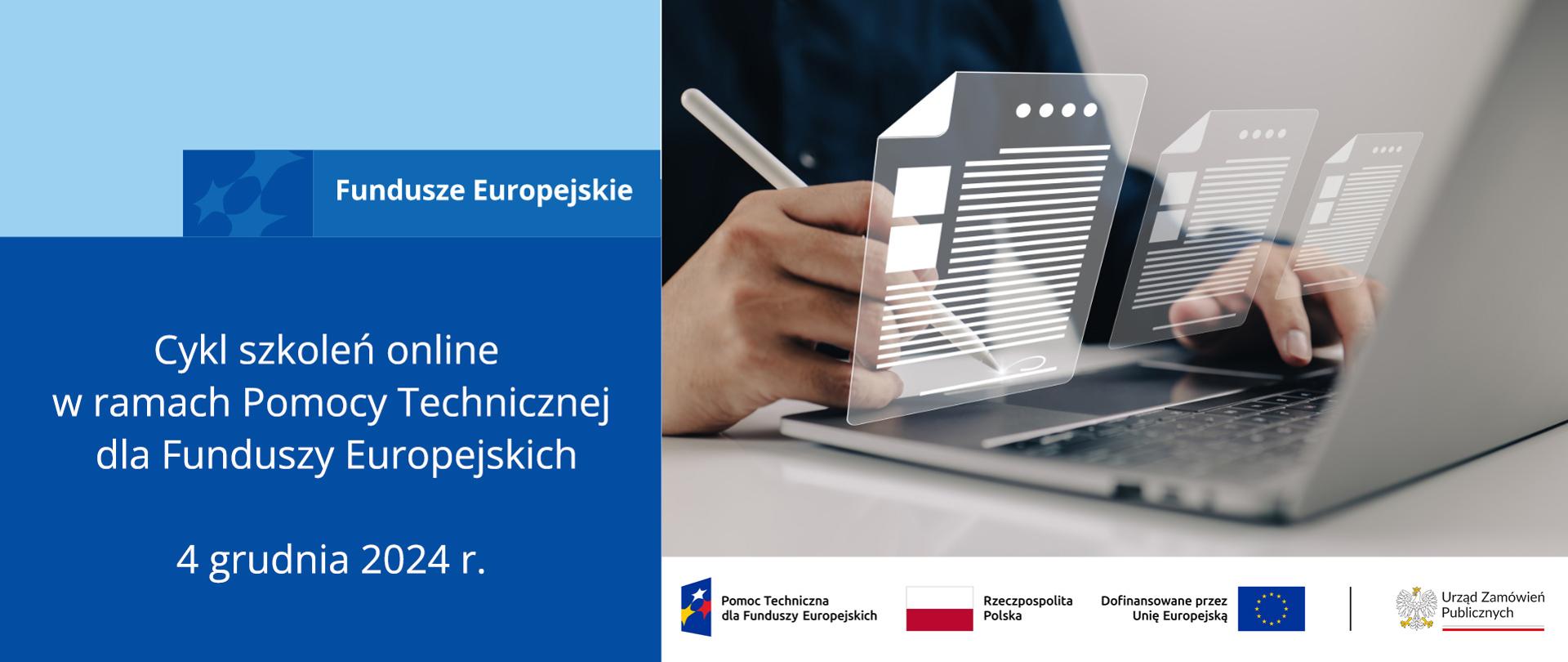 Cykl szkoleń online w ramach Pomocy Technicznej dla Funduszy Europejskich - 4 grudnia 2024 r.