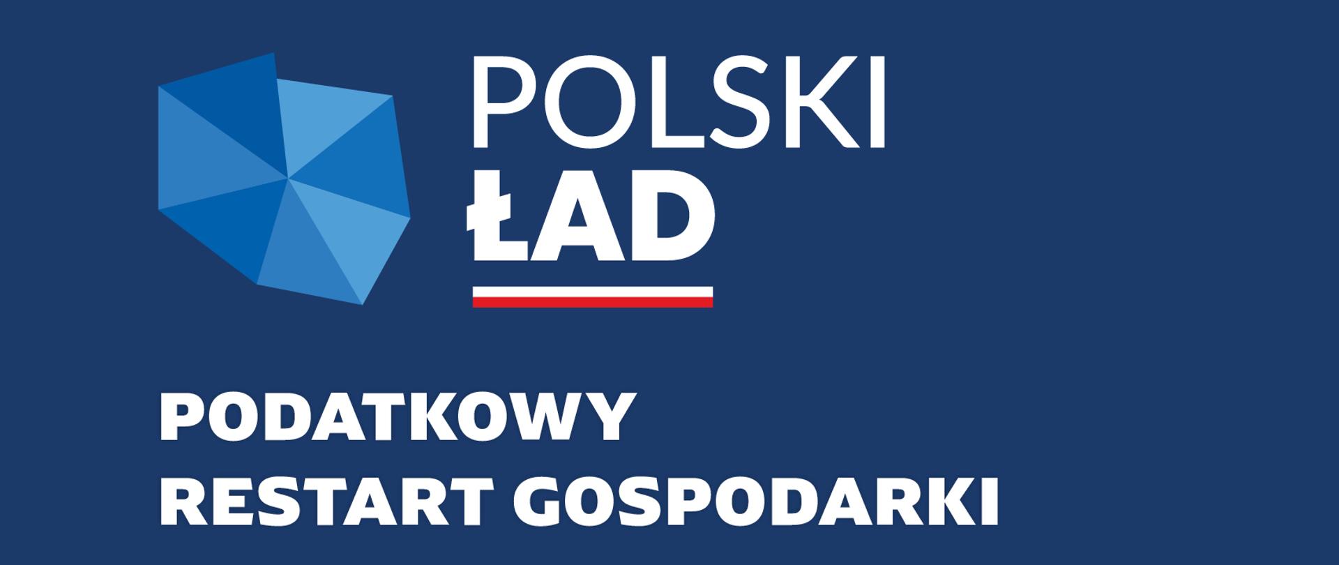 Kontur Polski, napis: Polski Ład. Podatkowy restart gospodarki.